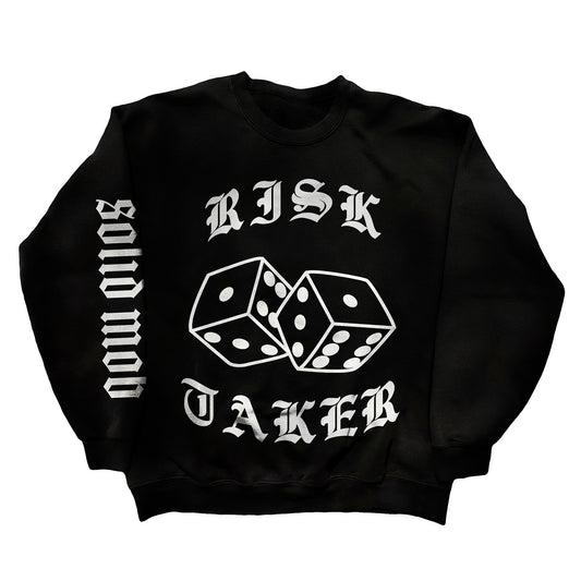 Black Risk Taker Crewneck Sweater