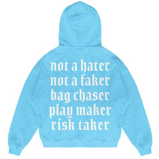Risk Taker Puffer Print Hoodie Baby Blue