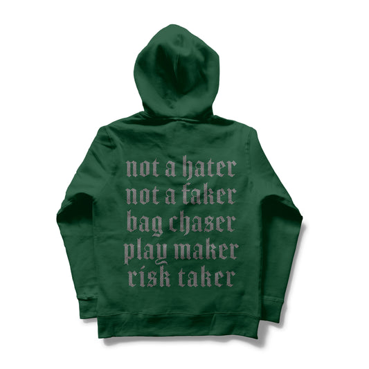 Risk Taker Rhinestone Hoodie - Green